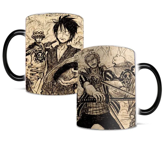 One Piece Luffy Color Changing Heat-Sensitive Reactive Ceramic Coffee Mug One Piece Anime Hand Drawing - 
