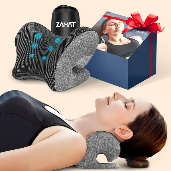 ZAMAT Neck and Shoulder Relaxer with Magnetic Therapy Pillowcase, Neck Stretcher Chiropractic Pillows for Pain Relief, Cervical Traction Device for Relieve TMJ Headache Muscle Tension Spine Alignment - 