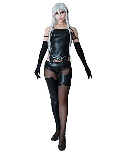 miccostumes Women's Costume Fullset WIth Sleeveless Form-fitting Shirt Shorts Leg Stocking and Gloves - Small