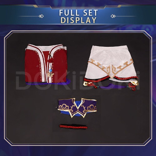 【Size XS-2XL】DokiDoki-R Game Ahri Cosplay Costume Red Dress Fox | S Costume Only-PRESALE