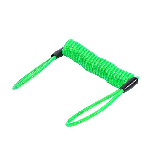 Reminder Coil Cable, Anti-Theft Spring Reminder Spiral Cable Brake Disc Lock Safety Reminder Cable Tool 3.5Mm/0.14" Suitable For Motorcycles, Scooters, Bicycles, Etc(Fluorescent Green) - Fluorescent Green