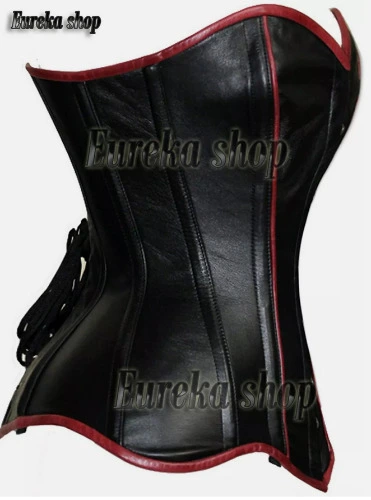 OverBust Corset Real Leather corset Gothic Over Bust Corset  A +Quality