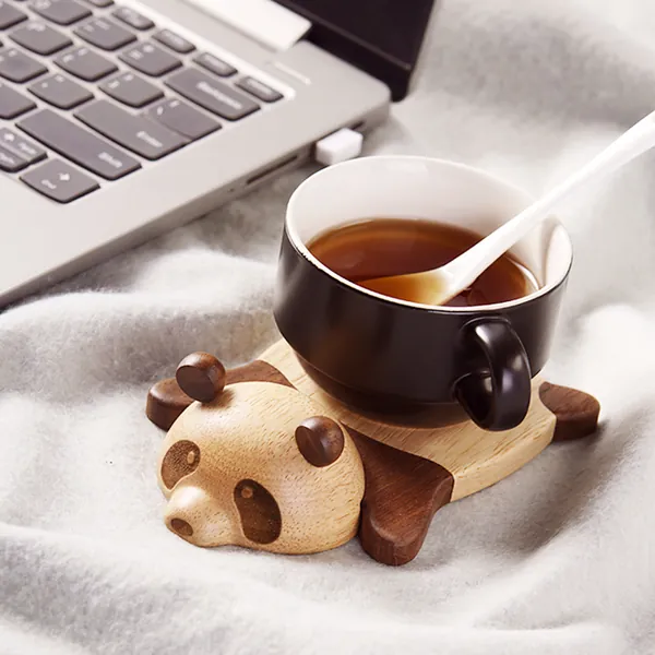Handmade Panda Coaster Wood Coaster Wood Panda Art