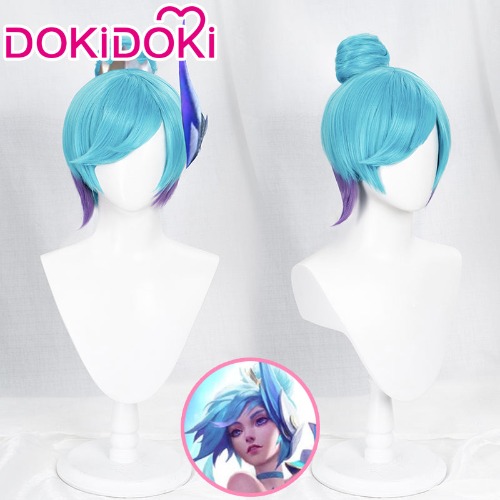【Ready For Ship】DokiDoki Game League of Legends LOL Cosplay Orianna Reveck Wig Star Guardian Short Blue Purple | Reveck