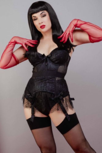 Tempest Black Lace Basque with Bows | 40G