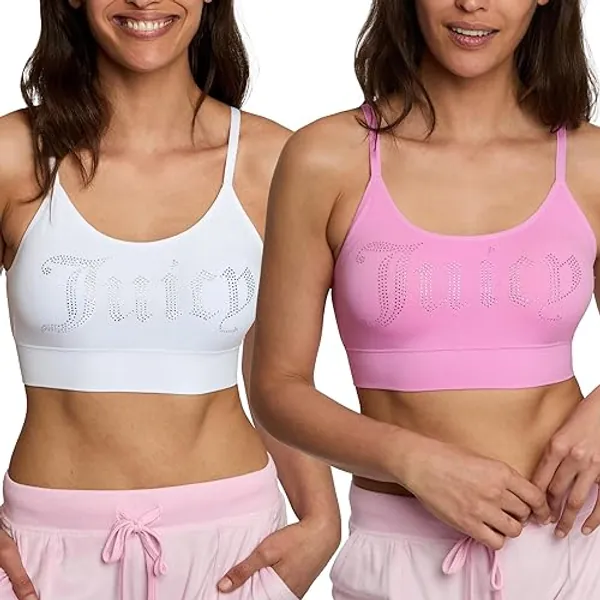 Juicy Couture Women's 2 Pack Seamless Comfort Lounge Wirefree Bralette