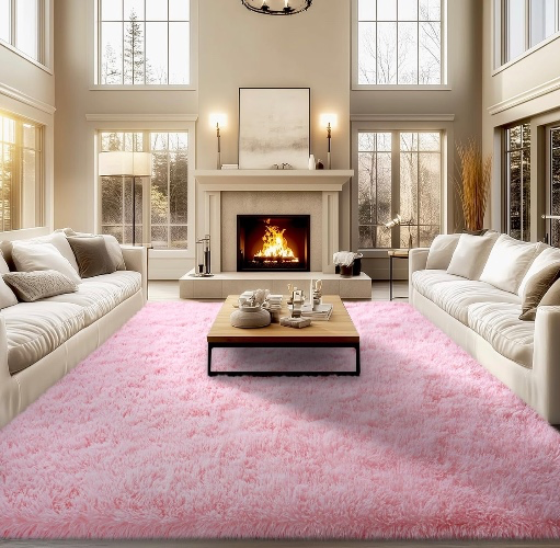  Fluffy Pink Rug 