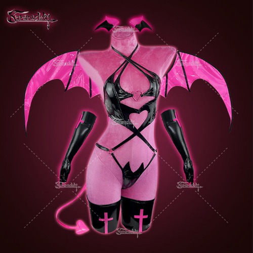 Cosplay Devil of Lust Succubus Lingerie KO02 (6-Piece Set) | DEVIL SUIT with WING / M