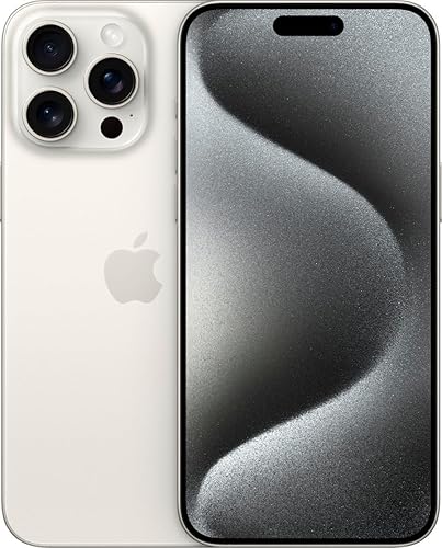Apple iPhone 15 Pro Max, 256GB, White Titanium for Cricket Wireless (Renewed) - Cricket - White Titanium - 256GB