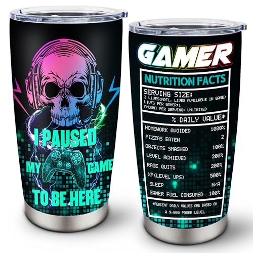 Vutieso Gamer Gifts, Gifts For Gamers, Gifts For Gamers Men Teen Boys Boyfiend, Gamer Tumbler 20oz, Cool Gamer Gifts, Gaming Gifts, Video Game Gifts, Gaming Gifts For Men, Christmas Gamers Gift Ideas - gamer - 20oz