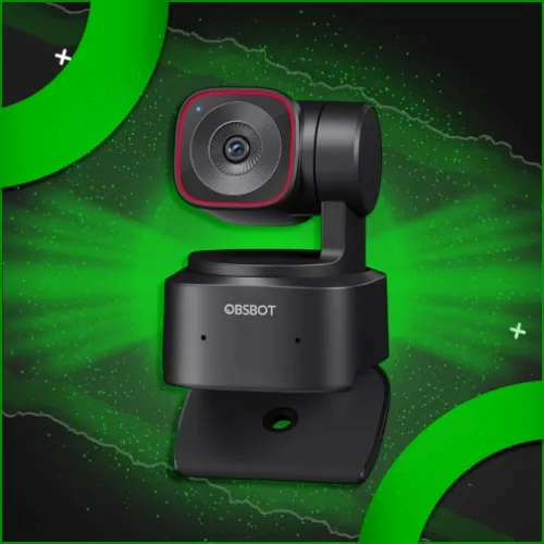 OBSBOT Tiny 2 Lite 4K Webcam for PC, AI Tracking PTZ Streaming Camera with 1/2" Sensor, Gesture Control, 60 FPS, HDR, Microphones, Web Camera for Desktop Computer, Laptop, Meeting, Video Calls, etc.
