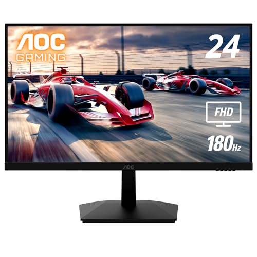 AOC 24G15N 24" 180Hz 1ms Gaming Monitor - Full HD, Adaptive-Sync, 3-Sided Frameless, HDR Ready, 3-Year Zero-Bright-Dot - 180Hz - 24" FHD