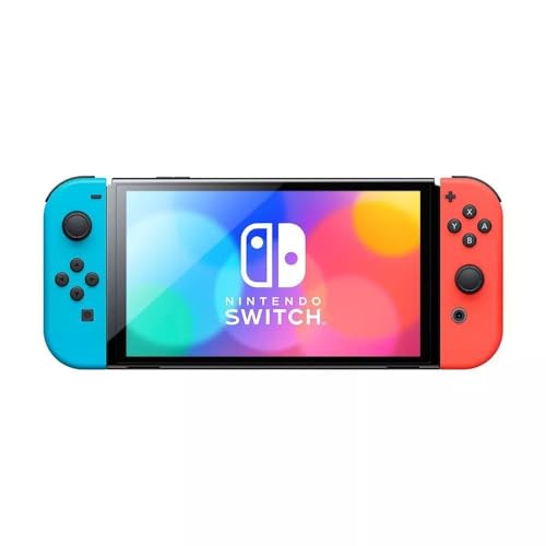 Nintendo Switch – OLED Model w/Neon Red & Neon Blue Joy-Con (Renewed) - Neon Blue and Red