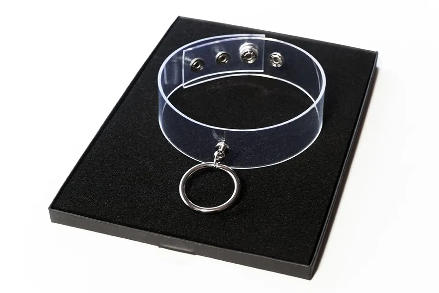 PVC Choker, 3 cm thick, clear, Collar, Choker, Chocker, Neck Corset, Punk, BDSM, fetishly clear, transparent, Necklace, transparent