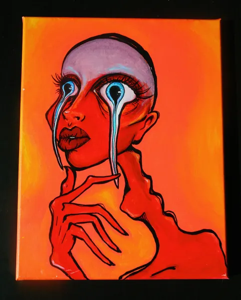 Original Psychedelic Acrylic Canvas Painting