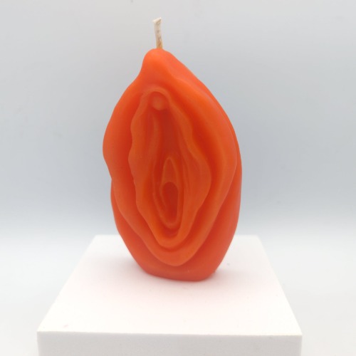 Fiery Vulvas - Wax Play Vulva Candle - Vagina Candle - Cunt Candle - Original / Orange