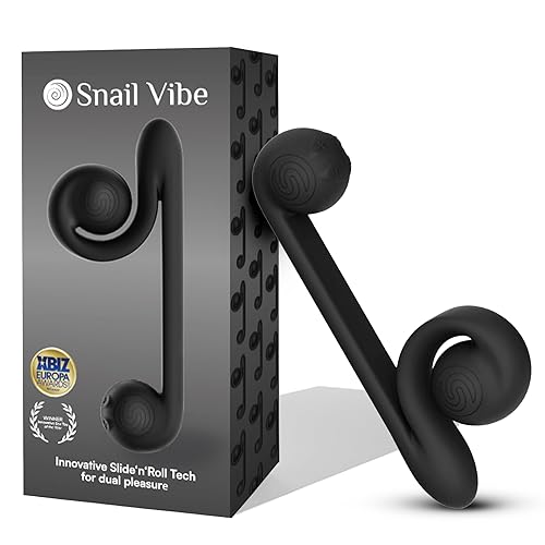 Snail Vibe Original Vibrator G-Spot Waterproof Stimulator Silicone Quiet Powerful Rechargeable Angled Sex Toys Adult Only (Black) - Black