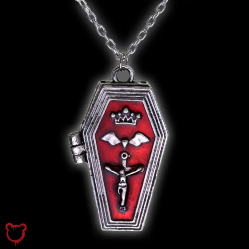 Gothic Coffin Pendant Necklace