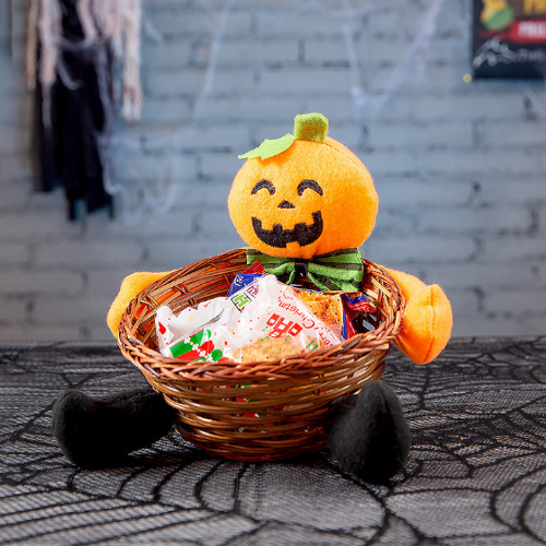 Cute Pumpkin Halloween Candy Basket - C