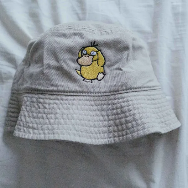 Psyduck 90s Anime Embroidered Bucket Hat