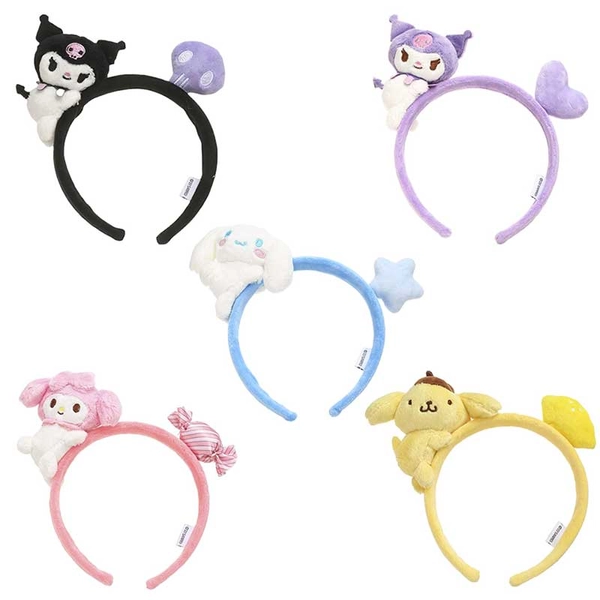 Official Headband Cute Hairband Melody White Dog Pompompurin - Kuromi Purple
