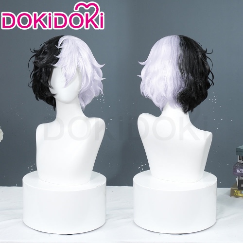 DokiDoki Anime Cosplay Wig Short Black& White Hair Q | Wig Only-Order Processing Time Refer to Description Page