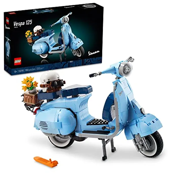 LEGO Icons Vespa 125 Scooter Model Building Kit 10298, Vintage Italian Iconic Model Moped, Display Home Décor Set for Adults, Relaxing Creative Hobbies, Gift Idea