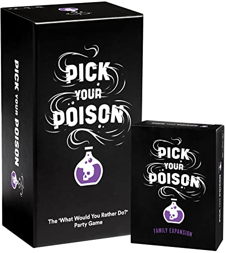Pick Your Poison Card Game - The “What Would You Rather Do?” Party Game for All Ages - Family Edition + Expansion Pack Set