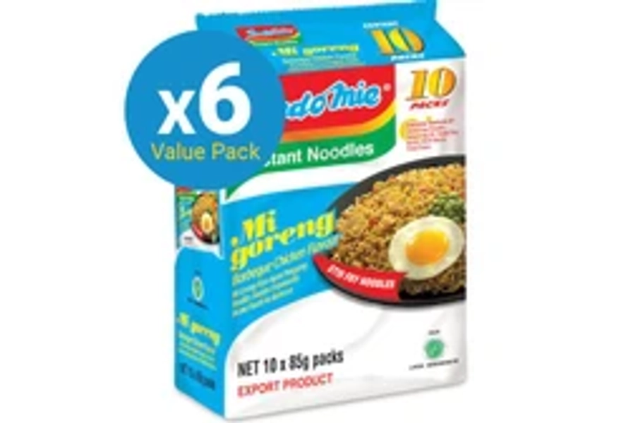Indomie: Mi Goreng Barbeque Chicken Noodles 85gm - 10 Pack (Box of 6)