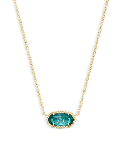 Elisa Gold Pendant Necklace in London Blue Glass | Kendra Scott
