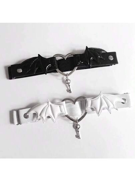 Street 1pc Punk Wing Jk Leg Belt, Y2k Thigh Ring, Gothic Decor Elastic Garter Leg Ring Halloween Valentine's Day Valentines