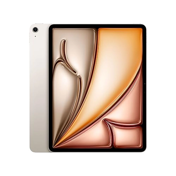 Apple iPad Air 13 (M2) : Écran Liquid Retina, 256 Go, Caméra Avant 12 Mpx Horizontale/Appareil Photo arrière 12 Mpx, Wi-FI 6E, Touch ID, Autonomie d’Une journée - Lumière stellaire