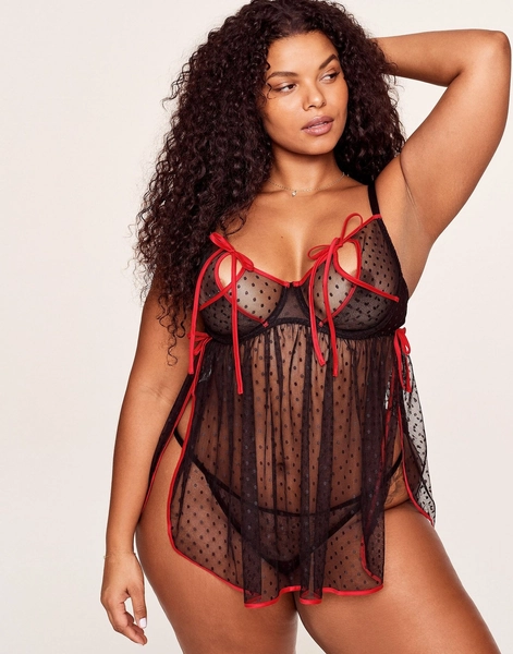 Noemi Black Plus Babydoll, XL-4X | Adore Me