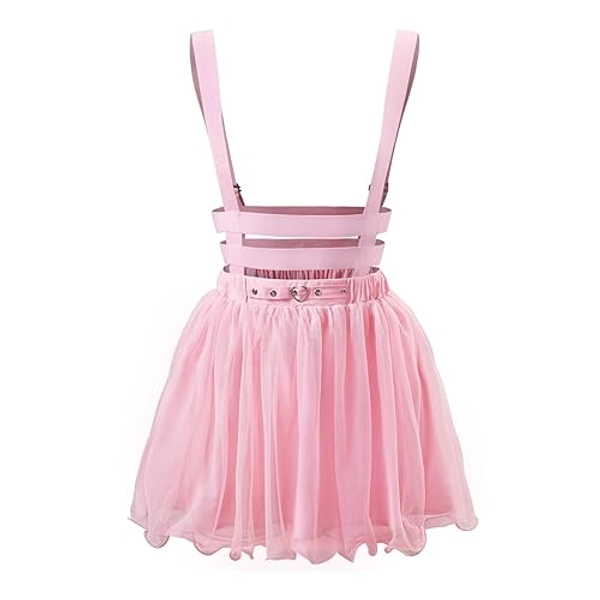 Littleforbig Mesh Overall Skirt Romper - Heartbreaker Jumper Skirt