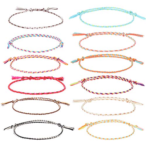 Auidy_6TXD 20 Stück Freundschaft Armbänder für Frauen Mädchen Handgefertigt Geflochten Wickelarmband Multicolor Gewebte Dünn Saiten