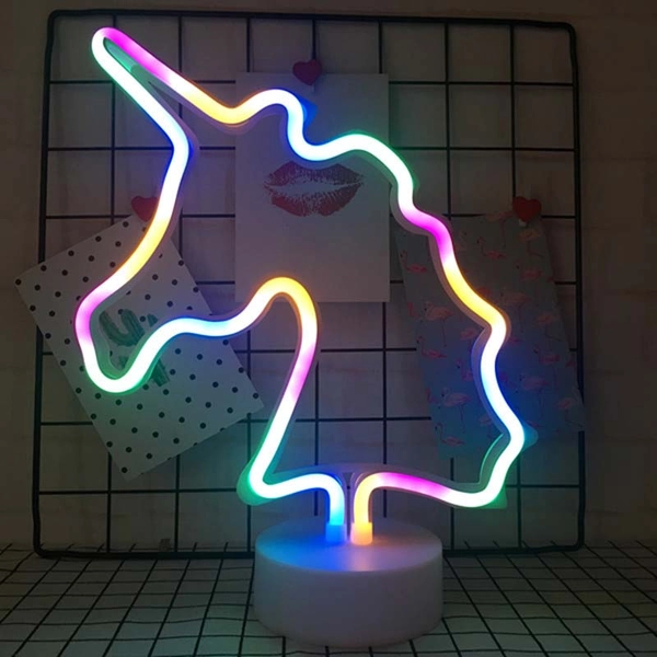 Rainbow Unicorn LED Night Lights Cute Neon Unicorn Lamp Desktop