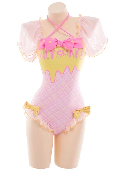 Milkshake Ribbon Ruffle Onesie