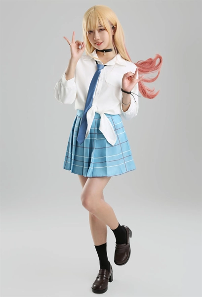 My Dress Up Dear Kitagawa Marin Cosplay JK Uniform Shirt and Skirt with Stockings and Tie