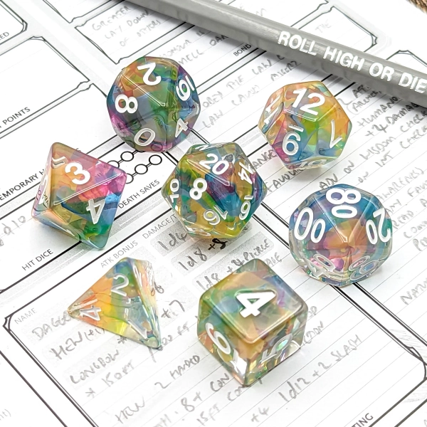 Ribbons of the Fey Light Dice Set