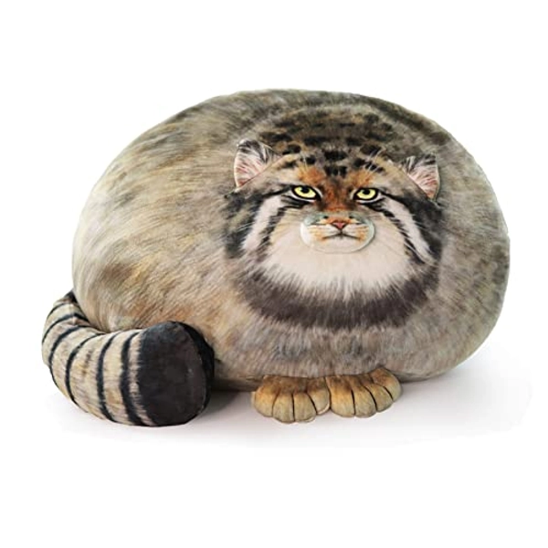 Sew Butiful Steppe Cat Plush, Cat Stuffed Animal 35cm/14inch, Pallas Cat Plush Pillow, Cute Plushies for Girls, Soft Plush Pillow, Throw Pillow Doll Decoration Doll Gift for Kids Boys Party Christmas