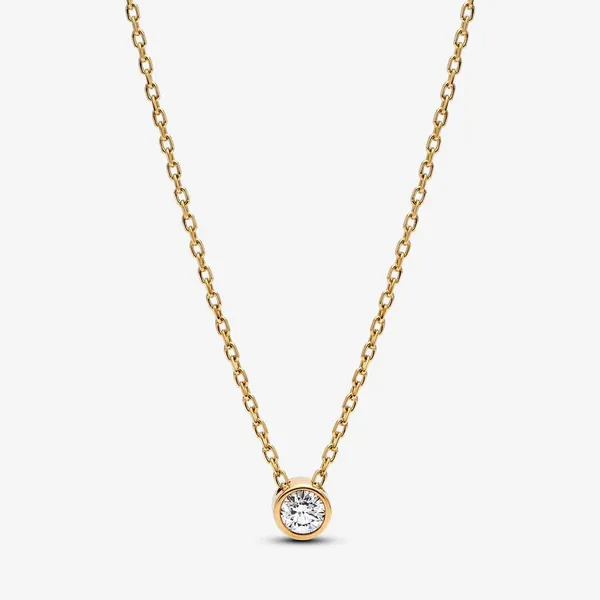 Pandora Era Lab-grown Diamond Bezel Pendant Necklace 0.15 carat tw 14k Gold