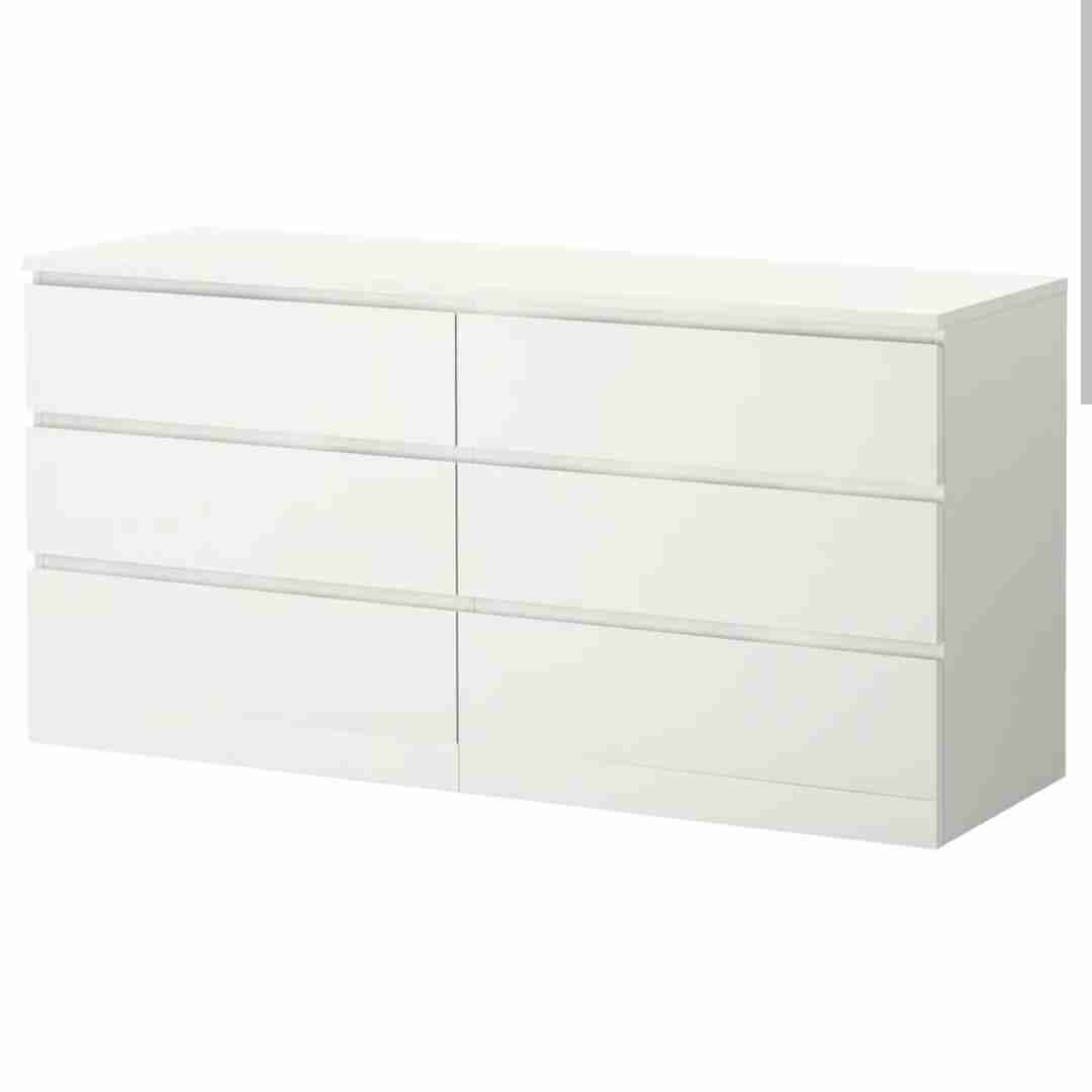 MALM Chest of 6 drawers - white 160x78 cm
