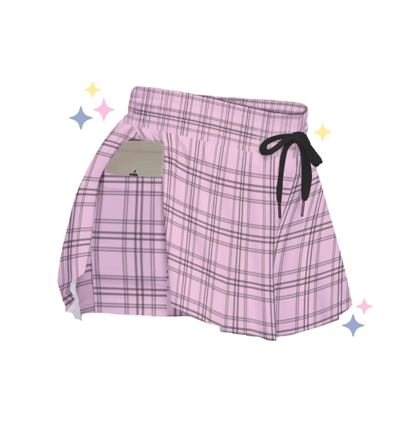 Pink Plaid Flowy Shorts | High Waisted Academia Skirt and Skort | Women's Preppy School Girl Clothes | Best Friend gift
