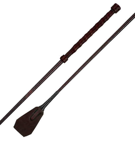 Döbert Reitstock mit Lederwellengriff, dunkelbraun