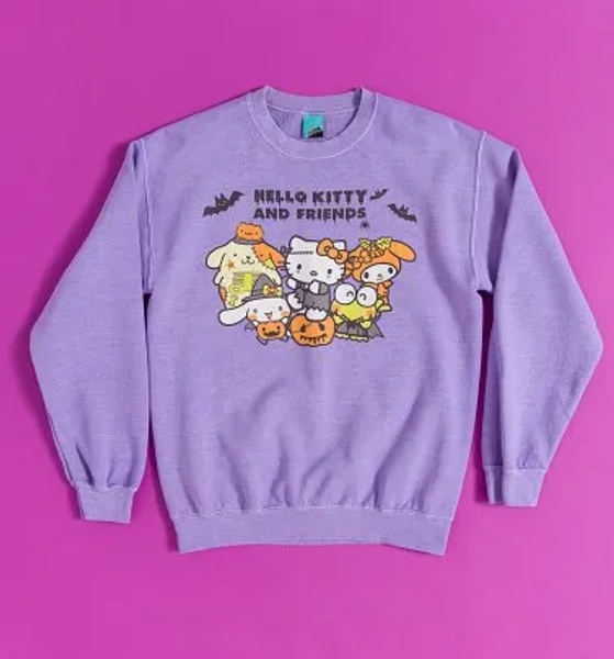 Sanrio Hello Kitty And Friends Spooky Vintage Wash Purple Sweater