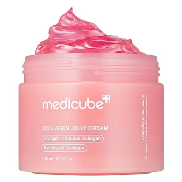 medicube Collagen Jelly Cream- Niacinamide & Freeze-Dried Hydrolyzed Collagen - Boosts skin's barrier hydration and gives 24h Glow & Lifted Look - No artificial color, Korean skincare (3.71 fl.oz.)