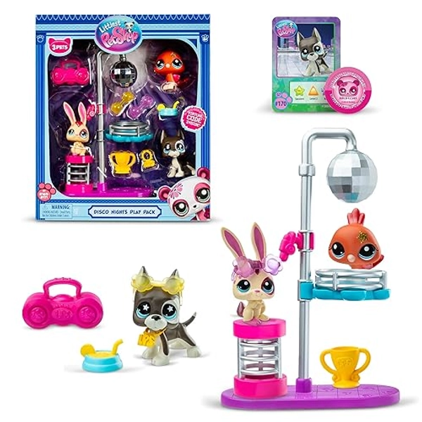 Littlest Pet Shop - Disco Nights Play Pack, Gen 7 Authentic LPS Bobble Head Toy Figure, Collectible Toy Animal, Ages 4+