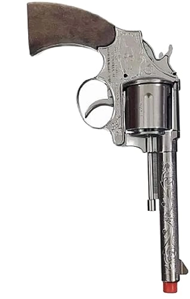 PARRIS CLASSIC QUALITY TOYS EST. 1936 - Jesse James Pistol Holster Set, Solid Die-Cast Metal Toy Gun, Includes 7" Pistol & Belt, Made in Italy,Safe for Children,Authentic Old West Design
