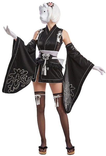 NieR:Automata YoRHa No.2 Type B 2B Cosplay Costume Kimono Set