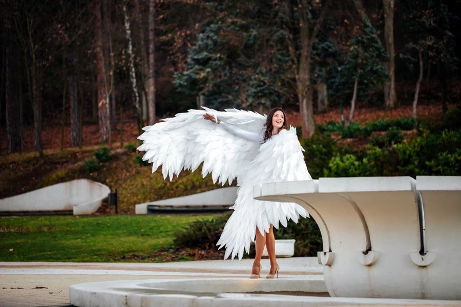 Angel wings costume cosplay white angel bird wings cosplay photo props birthday butterfly wings